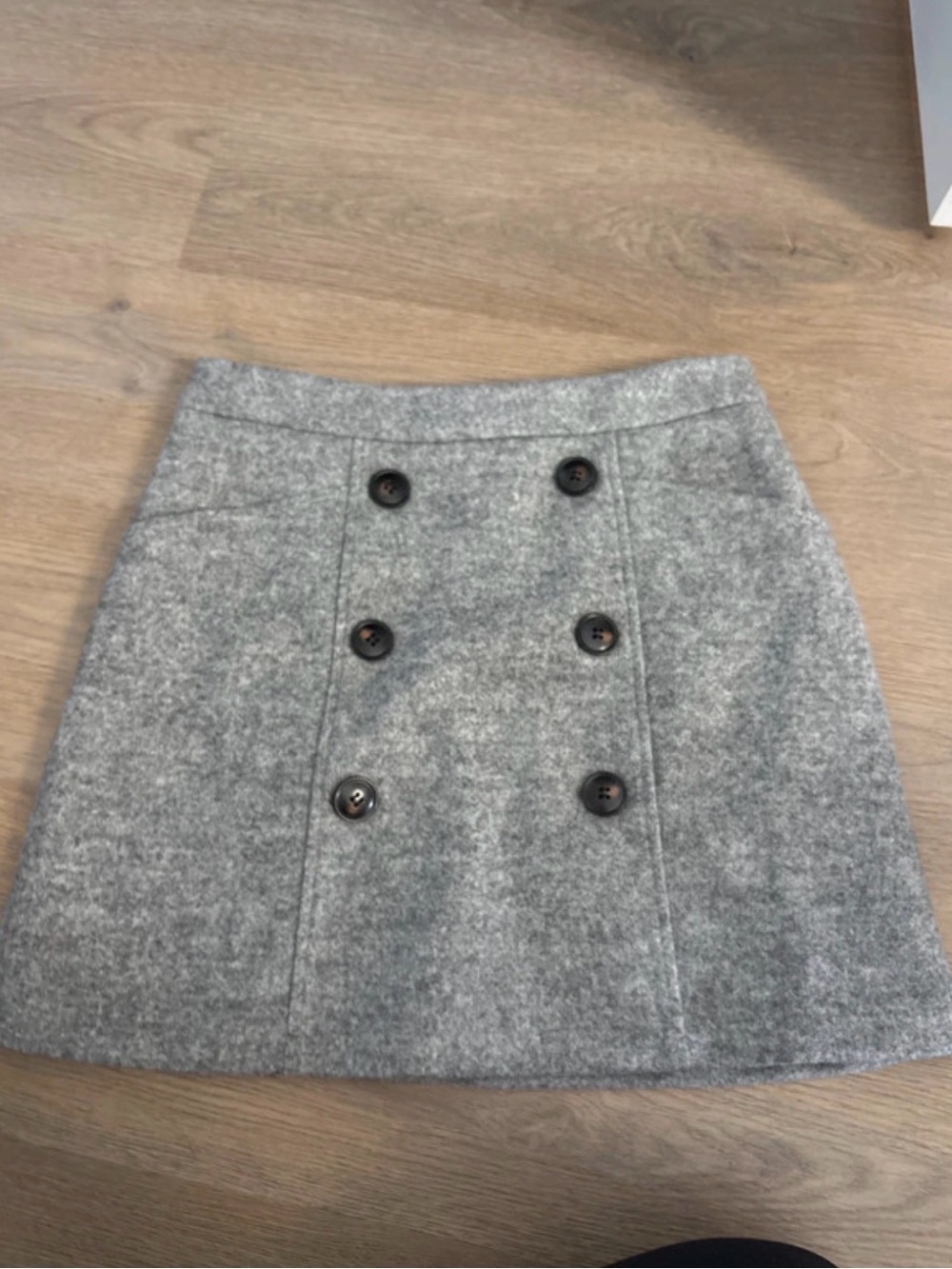 Aryeh Gray Double-Breasted Mini Skirt